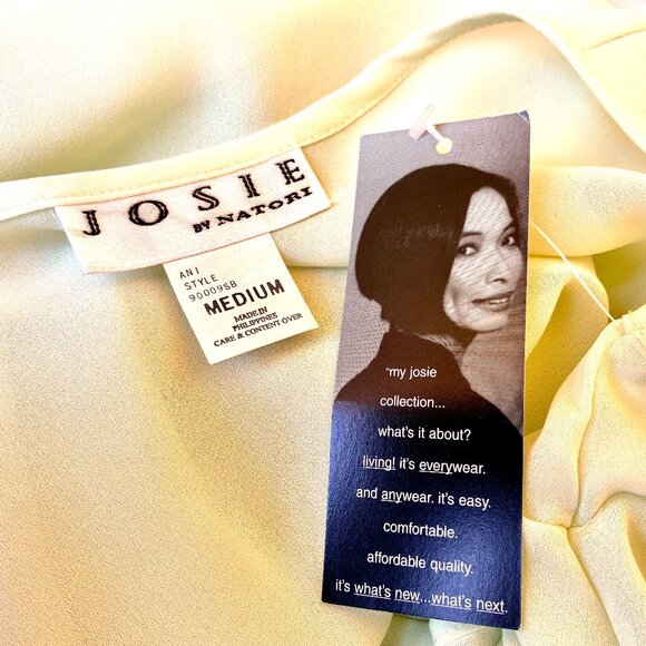 JOSIE Natori Vintage Sheer GREEN Short Robe Self Tie Embroidery NEW - Picture 14 of 15